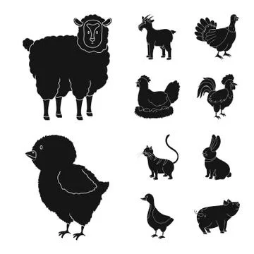 Vector design of ranch and organic icon. Collection of ranch and food stock Illustrazione stock