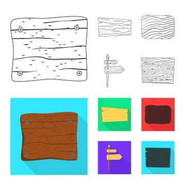 Vector design of raw and forest icon. Set of raw and hardwood vector icon for Stock Illustration