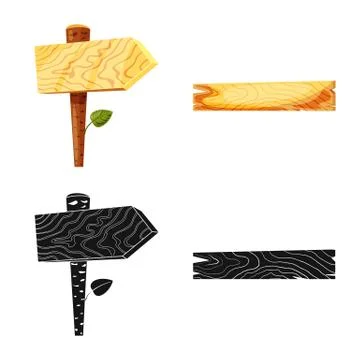 Vector design of raw and forest logo. Set of raw and hardwood stock symbol for Stock Illustration