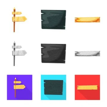 Vector design of raw and forest logo. Collection of raw and hardwood stock Stock Illustration