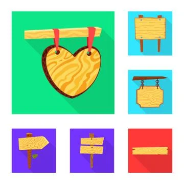 Vector design of raw and wooden sign. Collection of raw and forest stock vector Stock Illustration