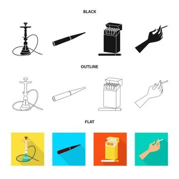 Vector design of refuse and stop sign. Collection of refuse and habit stock Stock Illustration