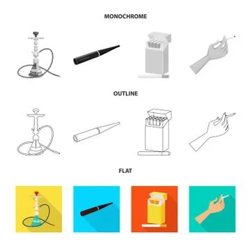 Vector design of refuse and stop symbol. Collection of refuse and habit vector Stock Illustration
