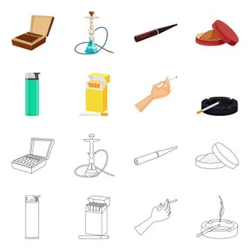 Vector design of refuse and stop symbol. Set of refuse and habit stock symbol Stock Illustration