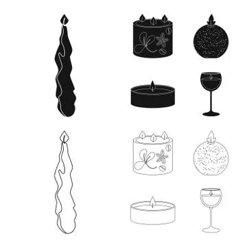 Vector design of relaxation and flame icon. Set of relaxation and wax stock 스톡 일러스트