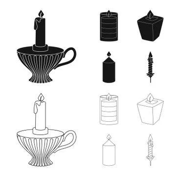 Vector design of relaxation and flame symbol. Collection of relaxation and wax Stock Illustration