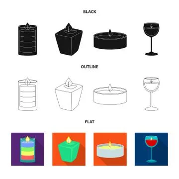 Vector design of relaxation and flame logo. Set of relaxation and wax stock Stock Illustration