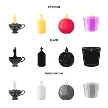 Vector design of relaxation and flame sign. Collection of relaxation and wax 스톡 일러스트