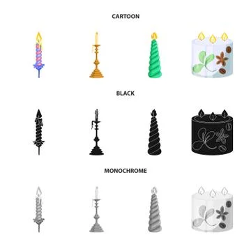 Vector design of relaxation and flame icon. Collection of relaxation and wax Stock Illustration