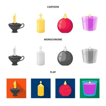 Vector design of relaxation and flame sign. Collection of relaxation and wax 스톡 일러스트