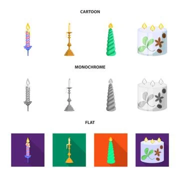 Vector design of relaxation and flame sign. Set of relaxation and wax vector 스톡 일러스트