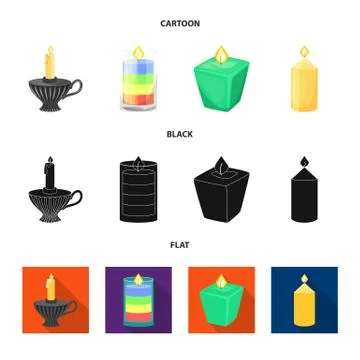 Vector design of relaxation and flame sign. Set of relaxation and wax stock 스톡 일러스트