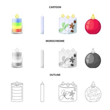 Vector design of relaxation and flame sign. Collection of relaxation and wax 스톡 일러스트