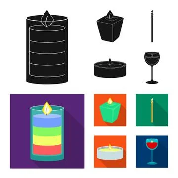 Vector design of relaxation and flame symbol. Collection of relaxation and wax Stock Illustration
