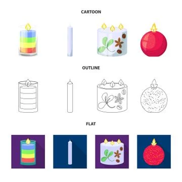 Vector design of relaxation and flame sign. Collection of relaxation and wax 스톡 일러스트