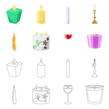 Vector design of relaxation and flame icon. Set of relaxation and wax stock 스톡 일러스트