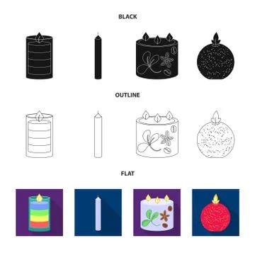 Vector design of relaxation and flame icon. Set of relaxation and wax stock Illustrazione stock