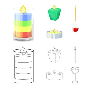 Vector design of relaxation and flame icon. Collection of relaxation and wax 스톡 일러스트