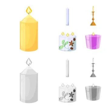 Vector design of relaxation and flame logo. Collection of relaxation and wax 스톡 일러스트