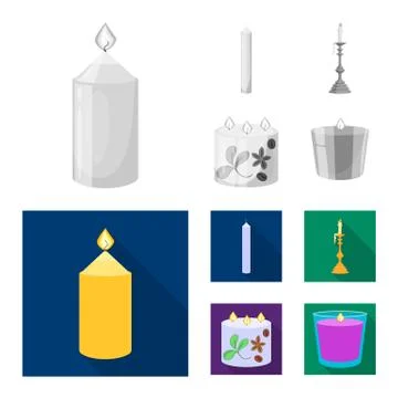 Vector design of relaxation and flame sign. Collection of relaxation and wax 스톡 일러스트