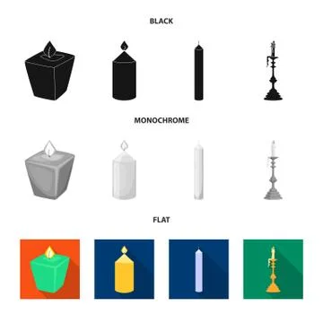 Vector design of relaxation and flame sign. Collection of relaxation and wax 스톡 일러스트