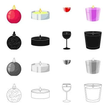 Vector design of relaxation and flame sign. Collection of relaxation and wax 스톡 일러스트