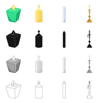 Vector design of relaxation and flame sign. Set of relaxation and wax stock Stock Illustration