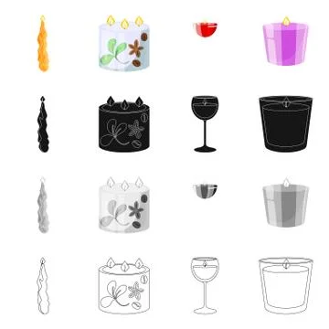 Vector design of relaxation and flame sign. Set of relaxation and wax vector イラスト素材