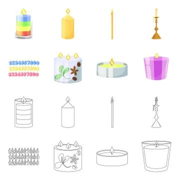 Vector design of relaxation and flame symbol. Set of relaxation and wax vector Stock Illustration