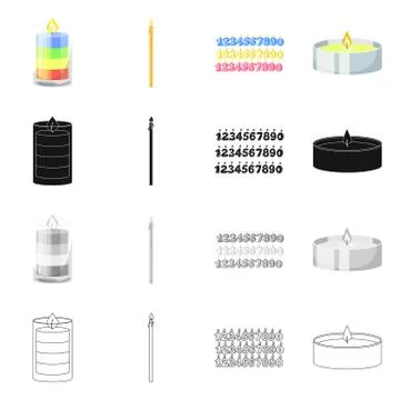 Vector design of relaxation and flame symbol. Set of relaxation and wax stock Stock Illustration