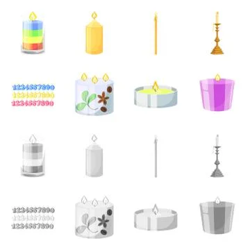Vector design of relaxation and flame logo. Set of relaxation and wax vector 스톡 일러스트