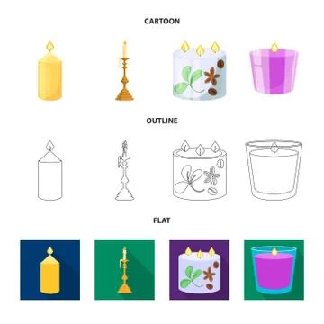 Vector design of relaxation and flame sign. Collection of relaxation and wax 스톡 일러스트