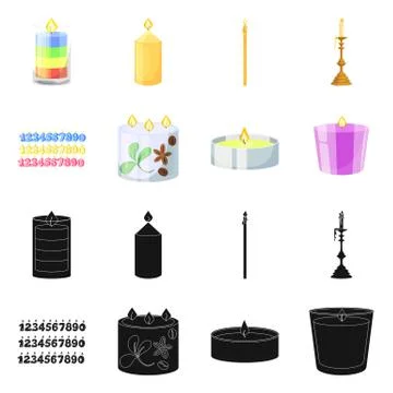 Vector design of relaxation and flame icon. Set of relaxation and wax stock 스톡 일러스트