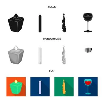 Vector design of relaxation and flame icon. Collection of relaxation and wax 스톡 일러스트