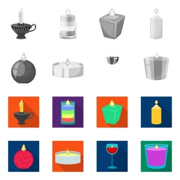 Vector design of relaxation and flame symbol. Set of relaxation and wax stock Stock Illustration