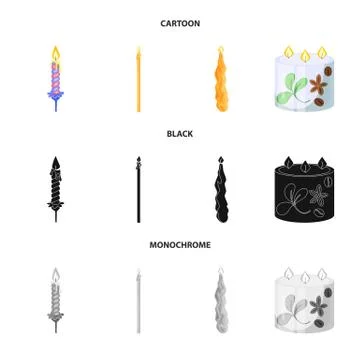 Vector design of relaxation and flame logo. Set of relaxation and wax stock Stock Illustration