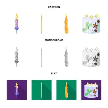 Vector design of relaxation and flame sign. Collection of relaxation and wax 스톡 일러스트
