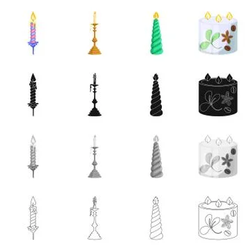Vector design of relaxation and flame symbol. Collection of relaxation and wax 스톡 일러스트