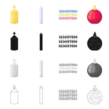 Vector design of relaxation and flame icon. Set of relaxation and wax stock Illustrazione stock