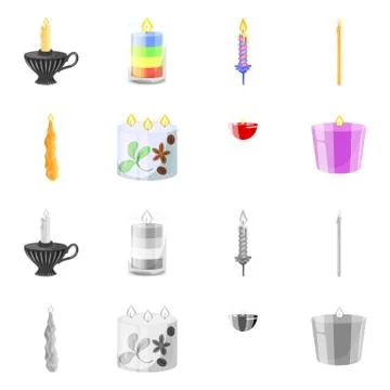 Vector design of relaxation and flame icon. Set of relaxation and wax vector Stock Illustration