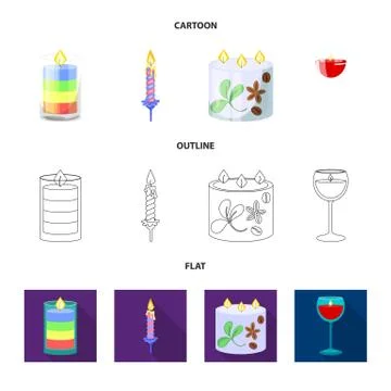 Vector design of relaxation and flame logo. Set of relaxation and wax stock Stock Illustration