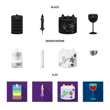 Vector design of relaxation and flame icon. Collection of relaxation and wax 스톡 일러스트