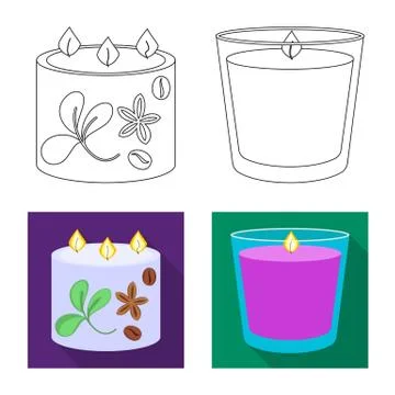 Vector design of relaxation and flame icon. Collection of relaxation and wax 스톡 일러스트