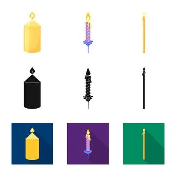 Vector design of relaxation and flame icon. Set of relaxation and wax stock Illustrazione stock