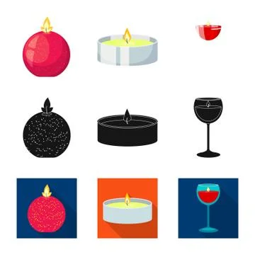 Vector design of relaxation and flame icon. Set of relaxation and wax stock 스톡 일러스트