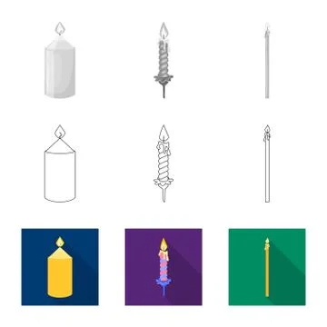 Vector design of relaxation and flame symbol. Collection of relaxation and wax 스톡 일러스트