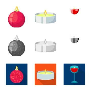 Vector design of relaxation and flame icon. Collection of relaxation and wax 스톡 일러스트