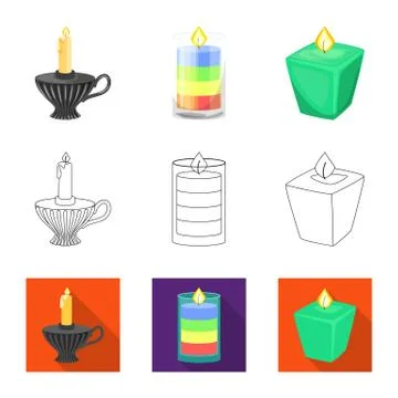 Vector design of relaxation and flame sign. Set of relaxation and wax stock 스톡 일러스트
