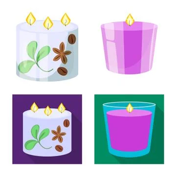 Vector design of relaxation and flame icon. Collection of relaxation and wax 스톡 일러스트