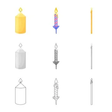 Vector design of relaxation and flame icon. Set of relaxation and wax stock Illustrazione stock